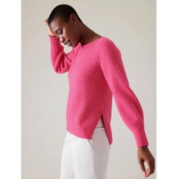 Athleta Layover Merino Wool Pullover Sweater in Tulip Pink - Picture 2 of 11